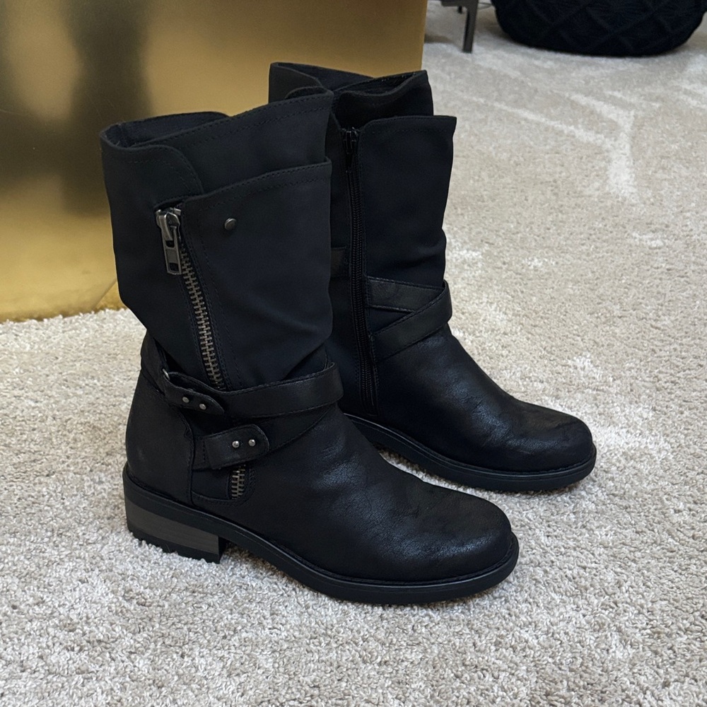 Carlos Santana Black Combat Boots
